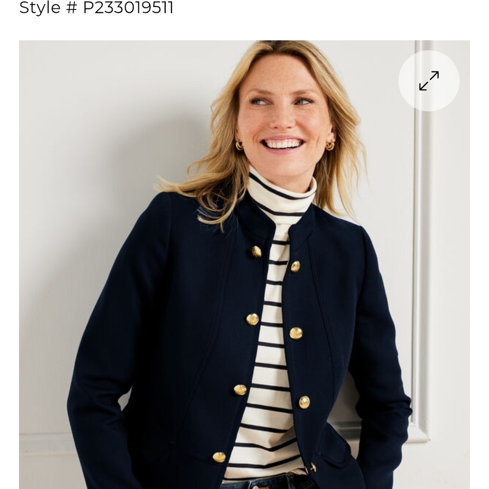 NWT Talbots Navy Military Jacket Size 10